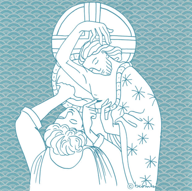 illustration religieuse Christ et Saint Thomas