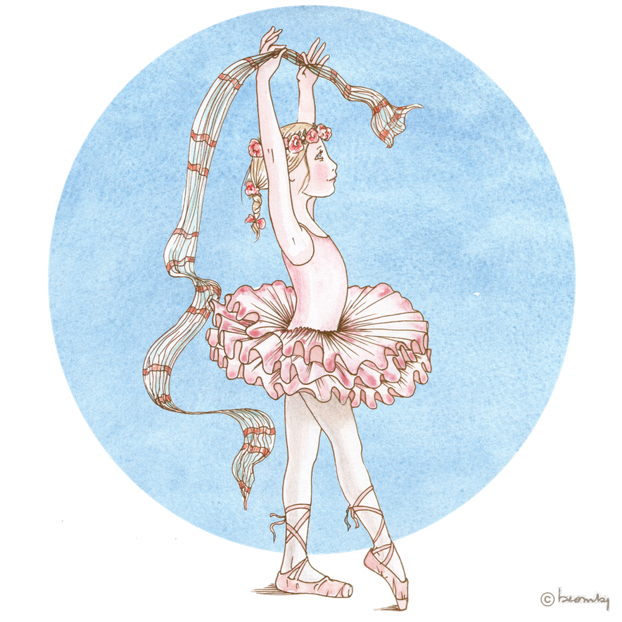 Illustration petite fille danseuse tutu rose